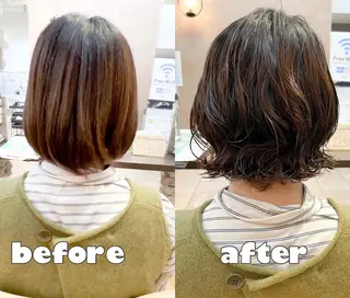 ミディアム パーマ 地毛風ストレート ⚡️下ノ村柊斗⚡️のヘアスタイル