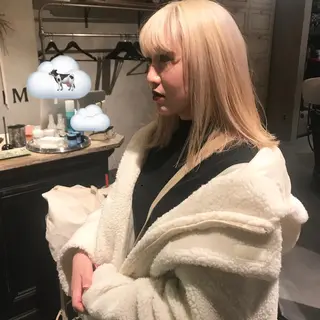 ミディアム カラー 柔らかブラウン/顔周 りレイヤー♡ユウシのヘアスタイル