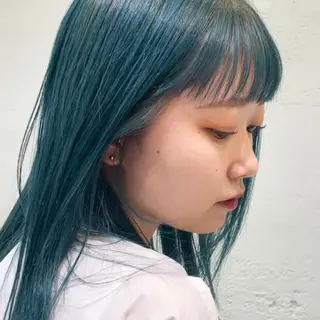 ミディアム カラー ハイトーン/ブリーチ 似合せカット/パーマのヘアスタイル