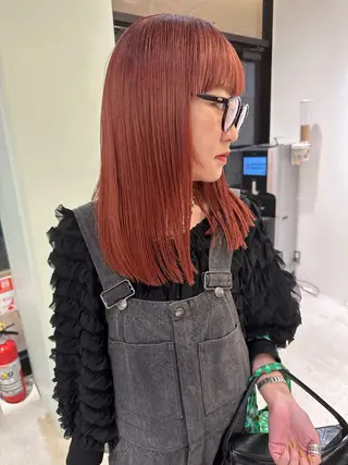 セミロング カラー ラベンダーカラー＆ ミルクティー太田のヘアスタイル