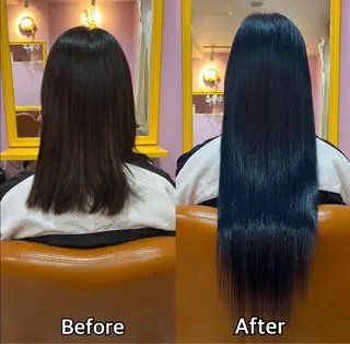 ロング シール+ちび編み込み エクステ梅田🐨のヘアスタイル