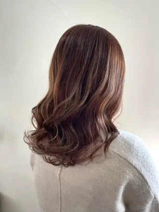 セミロング カラー mopa所属・mopa_kaede 暖色カラー/ロングのヘアスタイル
