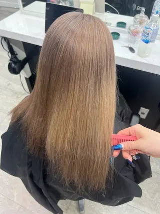 セミロング カラー ハイトーンカラーエク ステ🌺RENA🌺のヘアスタイル