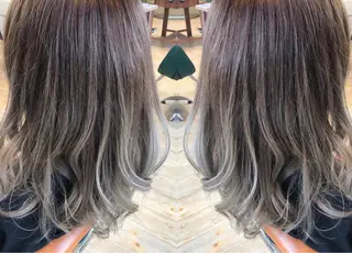 セミロング カラー 湯浅  隆のヘアスタイル