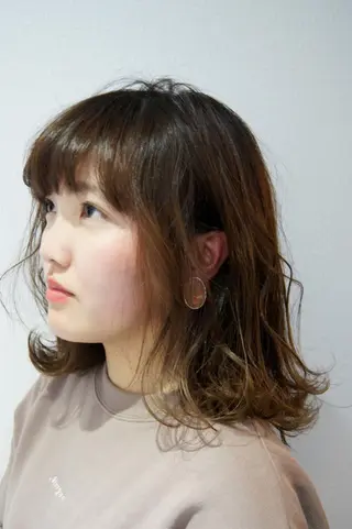 ミディアム カラー パーマ terra✂️川嶋 大輔のヘアスタイル