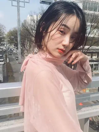 ミディアム カラー パーマ 新宿/韓国ヘア/ 髪質改善ストレートのヘアスタイル