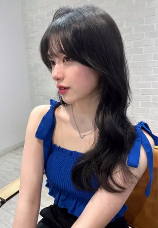 セミロング カラー 【韓国ヘア×透明感 カラー】笹谷 莉未のヘアスタイル