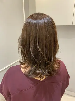 ミディアム カラー 韓国ヘア🍒渡辺 咲🍒のヘアスタイル