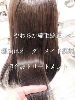 セミロング パーマ ブリーチ/髪質改善 NYNY大久保のヘアスタイル