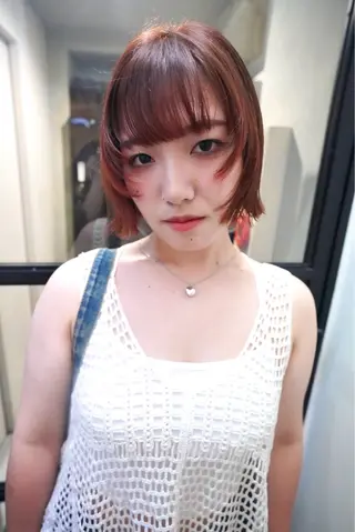 ミディアム カラー 原田 朱里のヘアスタイル