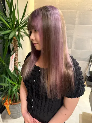 セミロング カラー 透明カラー/レイヤー misaki °＊のヘアスタイル