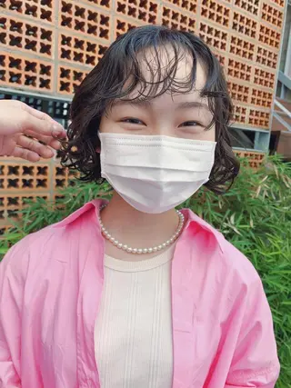 ショート パーマ ボブパーマコテ巻き風 パーマNo1深江秀平のヘアスタイル