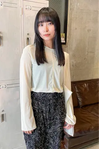 ロング カラー パーマ/レイヤー 岩山丈一郎のヘアスタイル