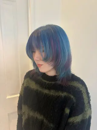 ロング カラー HIKARI🐈‍⬛ ハイトーン×デザインのヘアスタイル