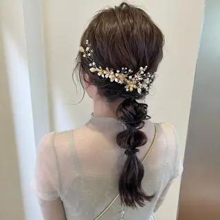 セミロング ヘアアレンジ サソウ ユリエ🥥のヘアスタイル