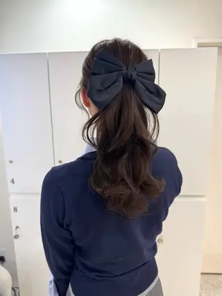 セミロング ヘアアレンジ はるか/ヘアアレンジ ブリーチなしカラー♡のヘアスタイル