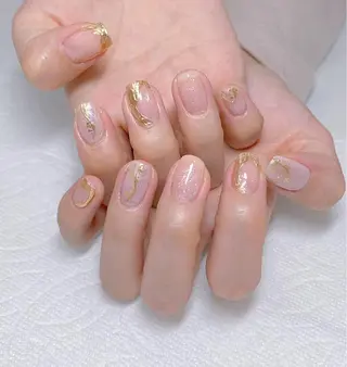 ネイル I-nailロング /ワンホン/キラキラのネイルデザイン