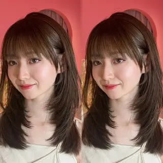 セミロング カラー 山崎/ボブ縮毛矯正 レイヤー髪質改善のヘアスタイル