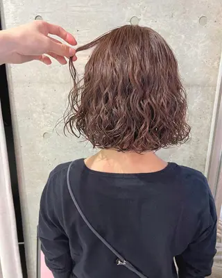 ショート パーマ ボブパーマコテ巻き風 パーマNo1深江秀平のヘアスタイル