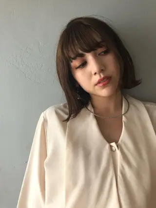 ミディアム カラー IVORY.所属・🟩白髪ぼかし/ボブ /ショートヘア/大司のヘアスタイル