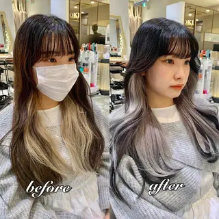 ロング カラー パーマ ヘアアレンジ メンズ キッズ ネイル マツエク・マツパ アイブロウ 《褒められる》 透明感カラー/小嶋のヘアスタイル