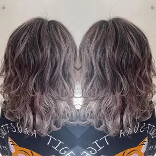 セミロング カラー 菅 翔太のヘアスタイル