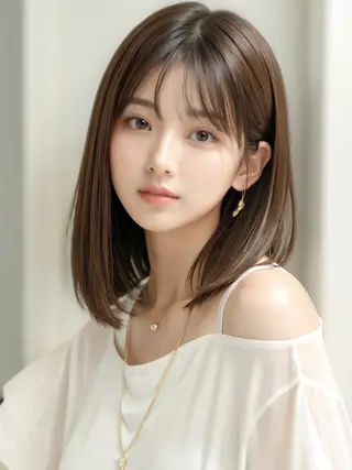 ミディアム カラー Earth上本町店 半澤のヘアスタイル