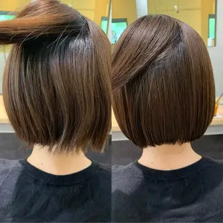 ショート パーマ hub hair レイヤー/透明感のヘアスタイル