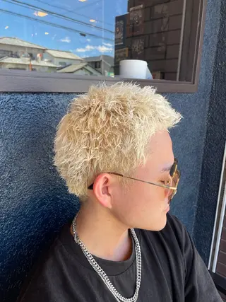 ショート カラー パーマ メンズ Baby’s breath所属・藤田 年哉のヘアスタイル