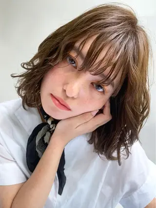 ミディアム パーマ 銀座No.1髪質改善 縮毛矯正/本木のヘアスタイル