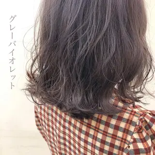 ミディアム カラー ボブ/パーマ 古家 佑真のヘアスタイル