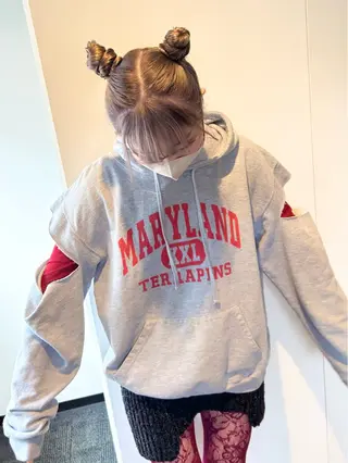 セミロング カラー パーマ ヘアアレンジ 髪と音処　マトぺ所属・デザインカラー/ボブ ブリーチカラー/ユリのヘアスタイル