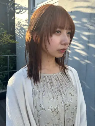 ミディアム カラー ボブ/似合わせカット /ニュアンスカラーのヘアスタイル
