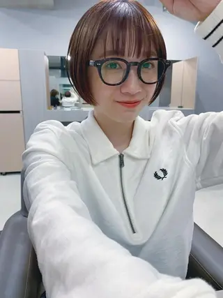 ショート カラー ボブパーマコテ巻き風 パーマNo1深江秀平のヘアスタイル