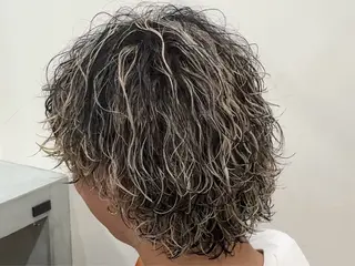 ミディアム メンズ パーマ／京都駅 ／メンズ/藤井　翔のヘアスタイル