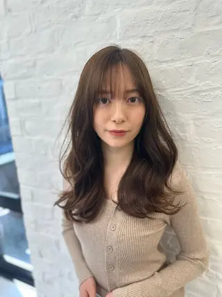 セミロング カラー 前髪顔まわりカット 🌈中村海聖のヘアスタイル