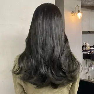 ロング カラー 新宿/韓国ヘア/ 髪質改善ストレートのヘアスタイル