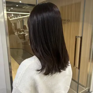 ロング 絹髪矯正/艶カラー /透明感/石田桃子のヘアスタイル