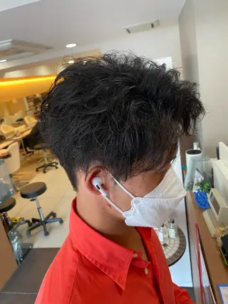 ショート カラー パーマ メンズ 塩谷黎✨ブリーチ無W カラーメンズパーマ✨のヘアスタイル