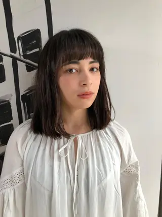 ミディアム ✨色持ちの良い艶 カラー✨蟹江真世のヘアスタイル