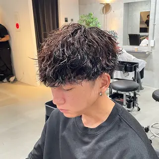 ショート パーマ メンズ 心斎橋メンズパーマ/ シャドウ/山下拓実のヘアスタイル