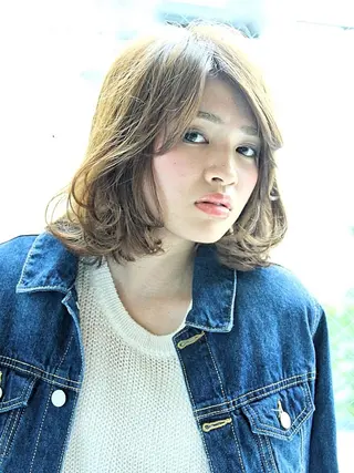 ミディアム カラー パーマ flencia 丸 和博｜カットのヘアスタイル