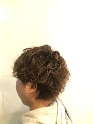 ショート パーマ メンズ 大阪長居🌱野見山 卓也のヘアスタイル