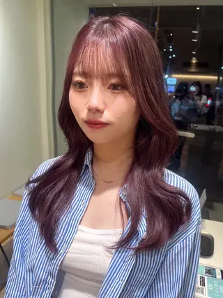 ロング カラー 村松 萌のヘアスタイル