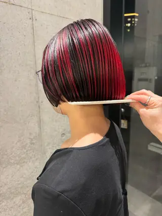 ショート カラー ヘアアレンジ ミニボブ/ブリーチ 🌈MISATOのヘアスタイル