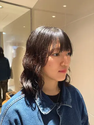 ミディアム パーマ 杉田 優月のヘアスタイル