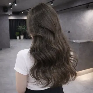 セミロング カラー nameless髪質 改善ブリーチ心斎橋のヘアスタイル