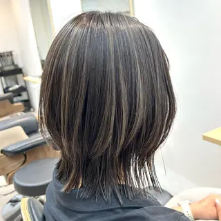 ミディアム カラー 韓国ボブ/レイヤー/ ハイトーン/まなみのヘアスタイル