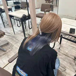 セミロング akane🤍 ブリーチ/ベージュのヘアスタイル