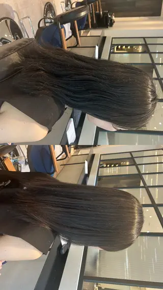 セミロング 縮毛矯正/カット/ 韓国ヘア/蛯原🍤のヘアスタイル